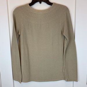 Isda & Co Khaki Cotton Keyhole Back Sweater S